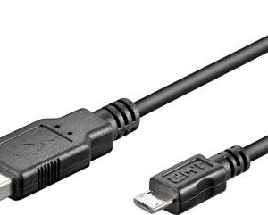 USB2.0 KABEL A - MICRO B M/M 3M SORT