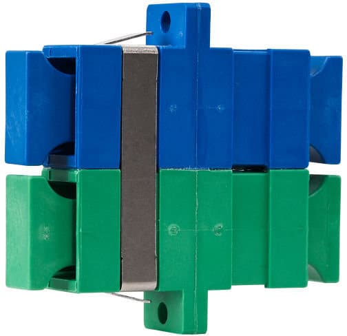 Adapter SC/UPC+SC/APC duplex SM blÃ¥/grÃ¸n