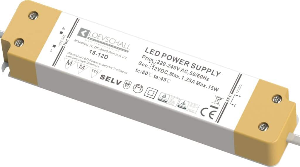 ID-LED DRIVER 12V DC 15W DÃ†MPBAR