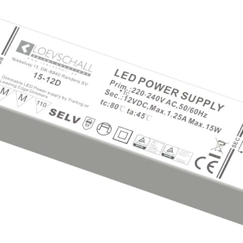 ID-LED DRIVER 12V DC 15W DÃ†MPBAR