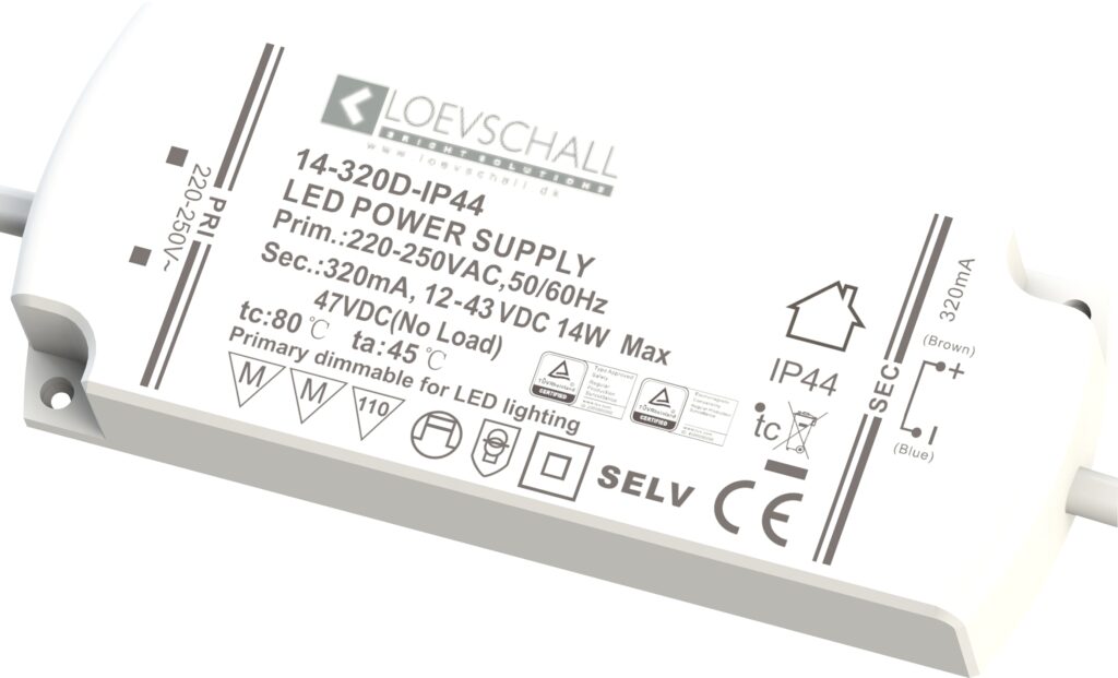 ID-LED DRIVER 320MA 4,5-15W DÃ†MPBAR