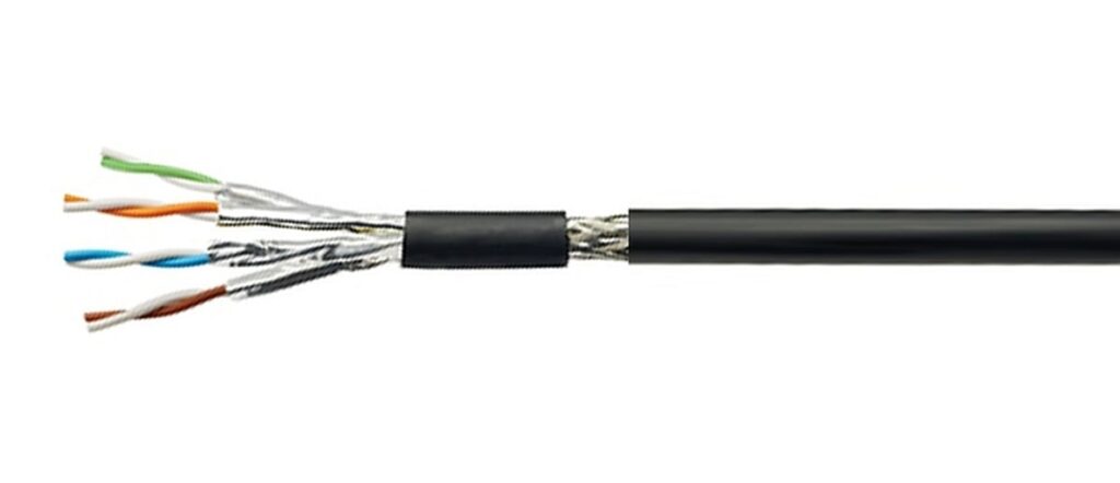KABEL KAT7 S/FTP 4P PE 500M SORT Fca