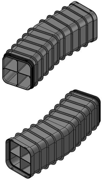 MULTIDUCT 4W XL 15Â° H/V 1M 4X160MM