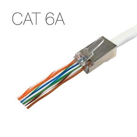 RJ45 FTP KAT6A, EASYPLUG, SOLID / BLÃ˜D