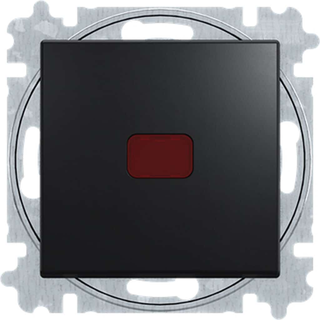 B55 TRYKKONTAKT M/RÃ˜D LED, MAT SORT