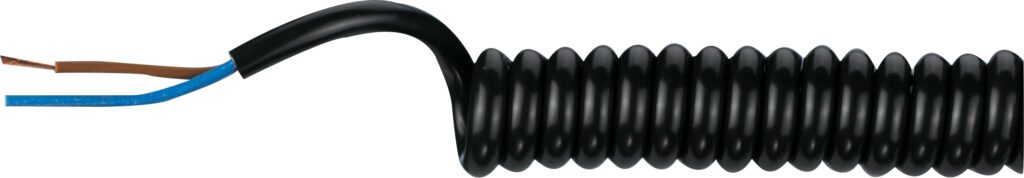 SPIRALKABEL PUR/PVC 5G1,5 SORT 1000/5000