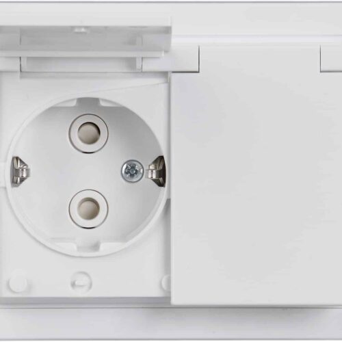 DOBBELT STIKKONTAKT KOMPLET IP44 M/LÃ…G