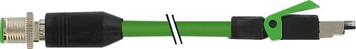 PATCHKABEL M12/M12, SKÃ†RM, GRÃ˜N 1,5 M