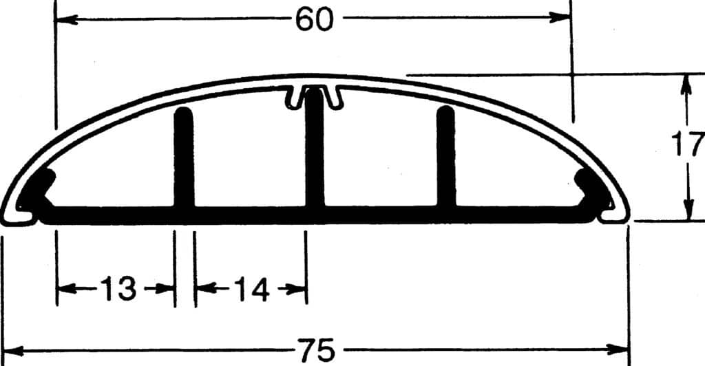 GULVKANAL 75X18 MM PERLEGRÃ… 2 METER