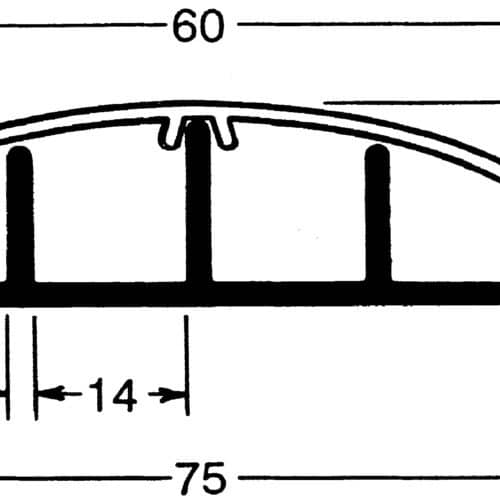 GULVKANAL 75X18 MM PERLEGRÃ… 2 METER