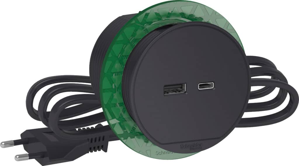 BORD STIKKONTAKT ENKELT M/USB KOKSGRÃ…