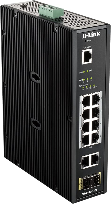 INDUSTRI SWITCH 12X GB POE DIS-200G-12PS