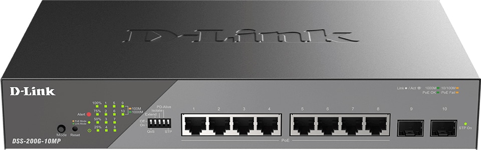 SWITCH 8X GIGABIT POE+, 2X 1G SFP