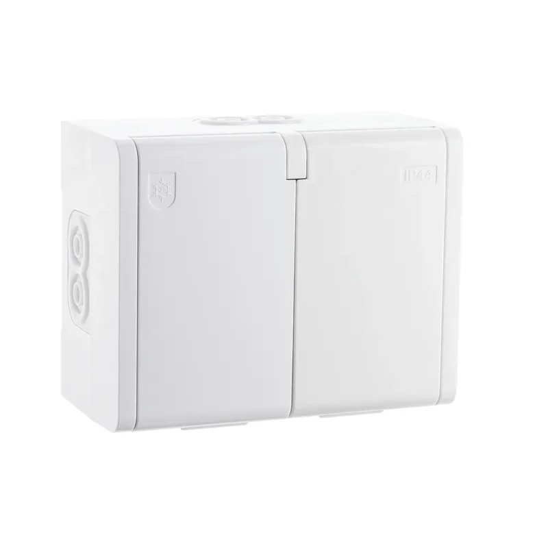 SG UDV. PÅBYG 16A 2 X SCHUKO HVID