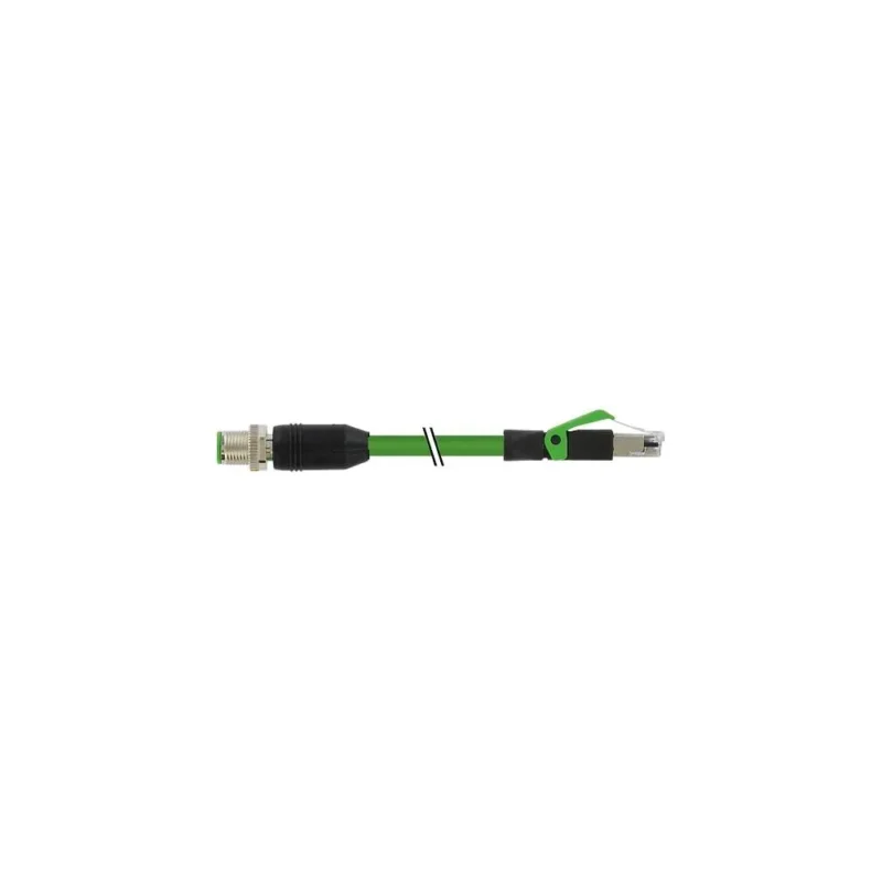 M12 MALE 0° / RJ45 ETHERNET PUR 5M