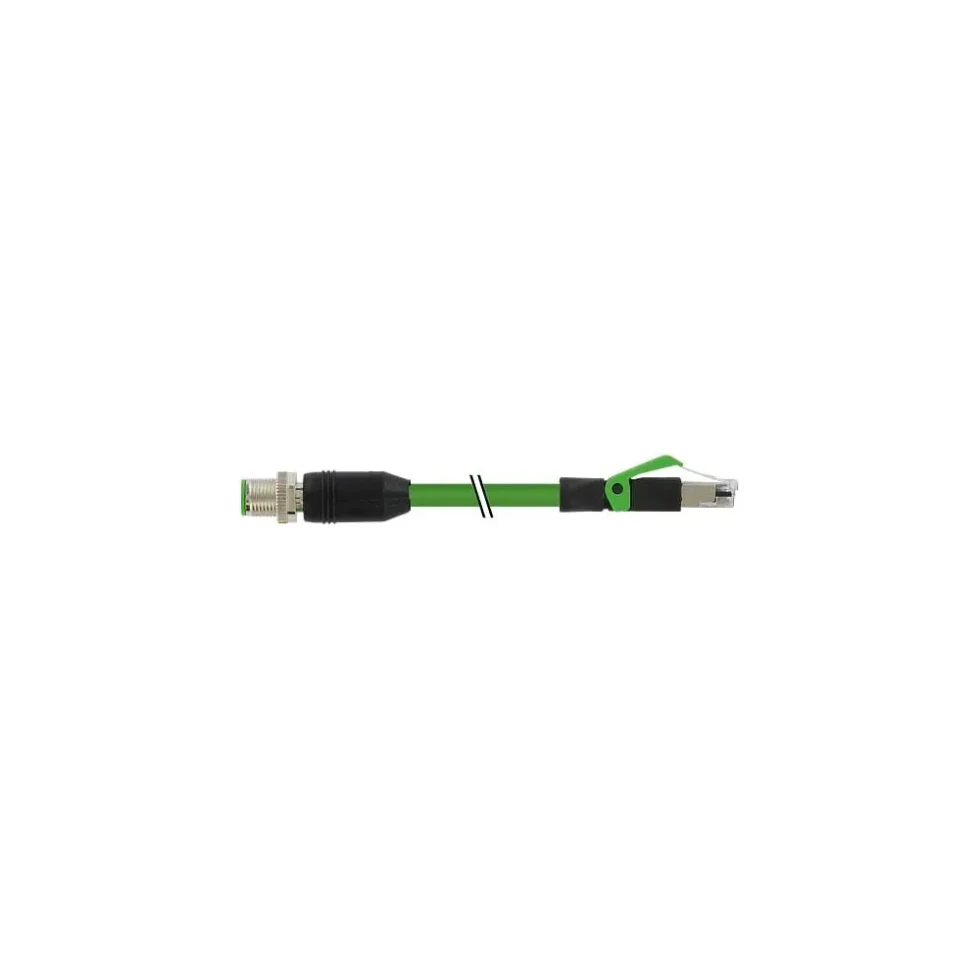 M12 MALE 0° / RJ45 ETHERNET PUR 5M
