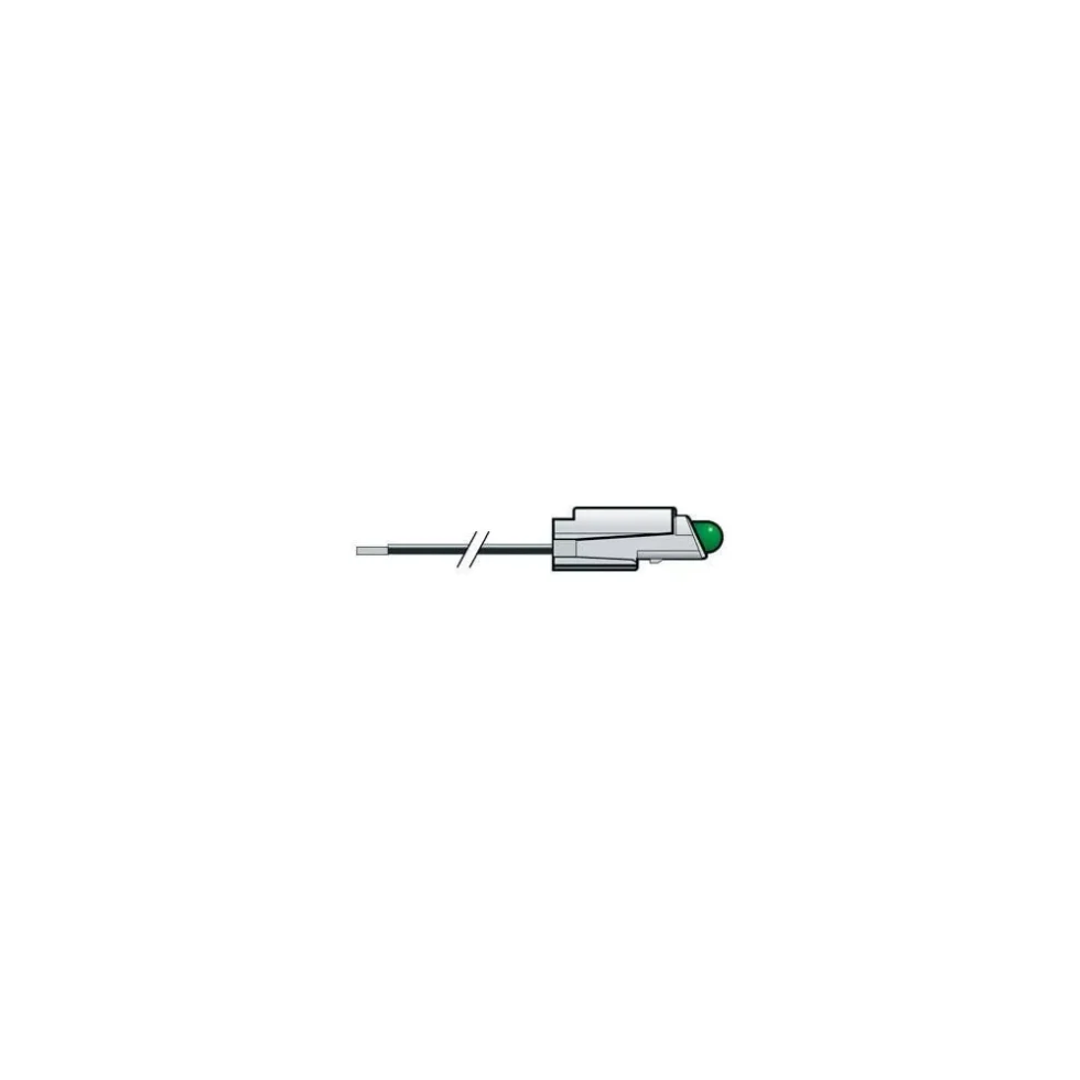 GLIMLAMPE, LED MED LEDNING, 230V, GRØN