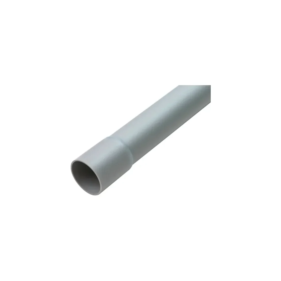 PLASTRØR HF 16MM GRÅ MED MUFFE 3 METER