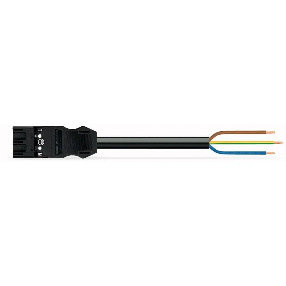 TILSLUTNINGSKABEL 3G1,5 HAN PVC SORT 1M