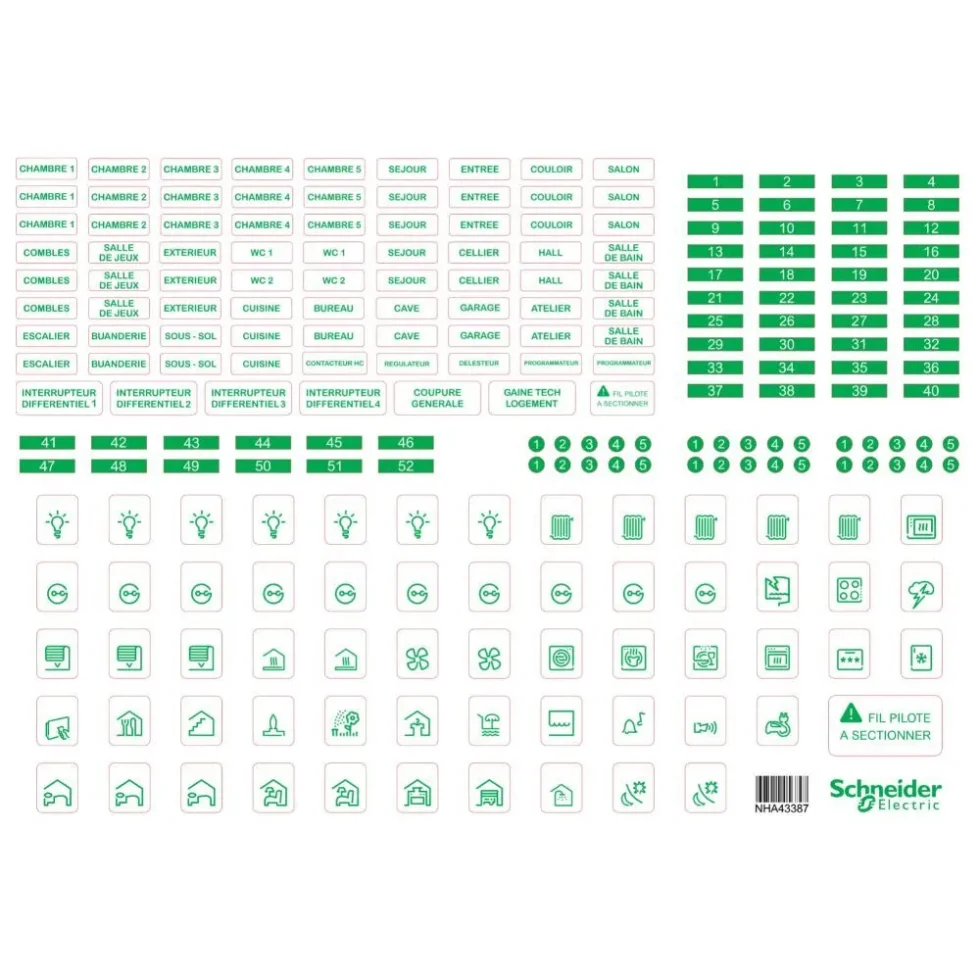 AFDÆKNING RESI9 CX SYMBOL LABELS 10 STK