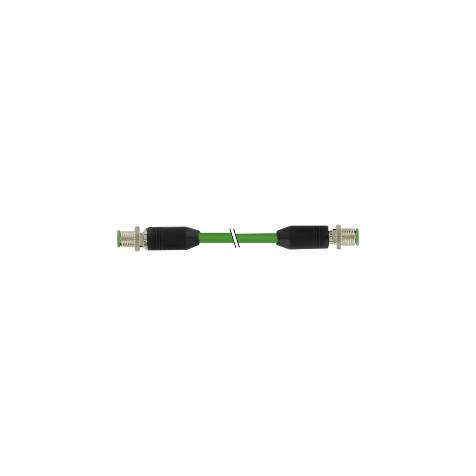 PATCHKABEL M12/M12, SKÆRM, GRØN 5 M