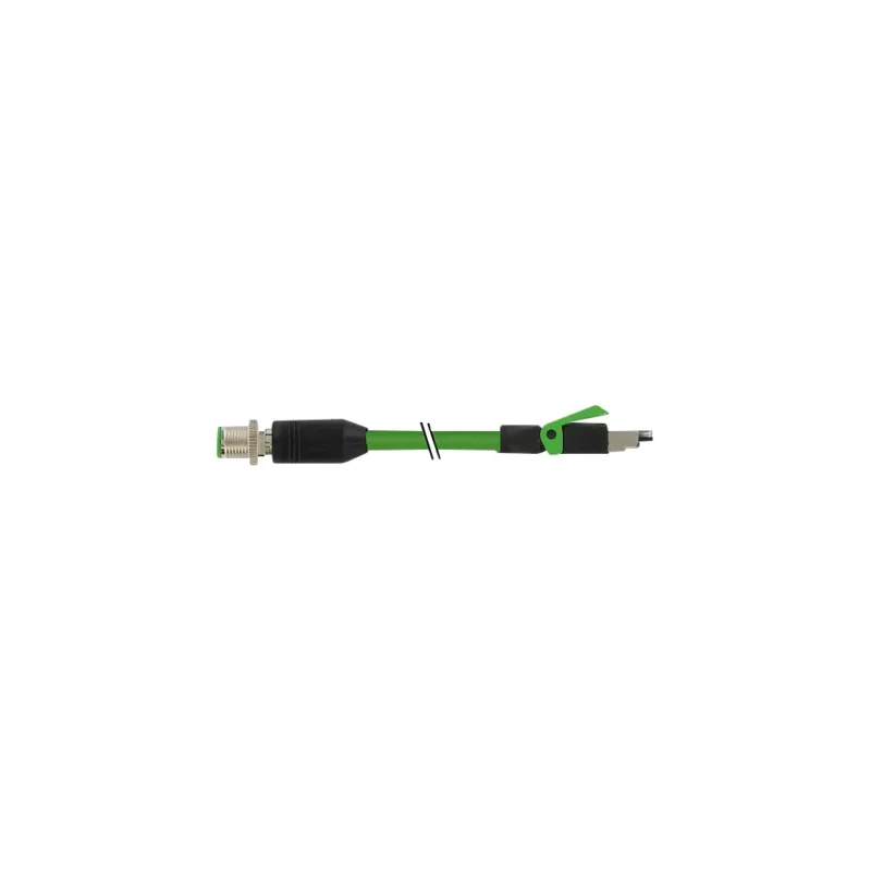 PATCHKABEL M12/M12, SKÆRM, GRØN 25 M