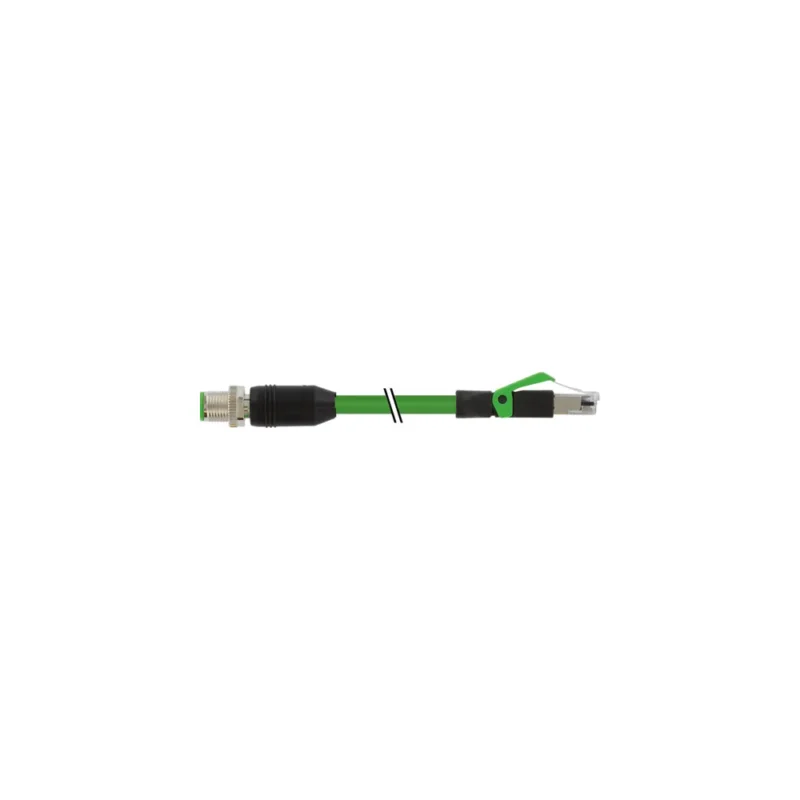 M12 MALE 0° D-COD./RJ45 MALE 0°