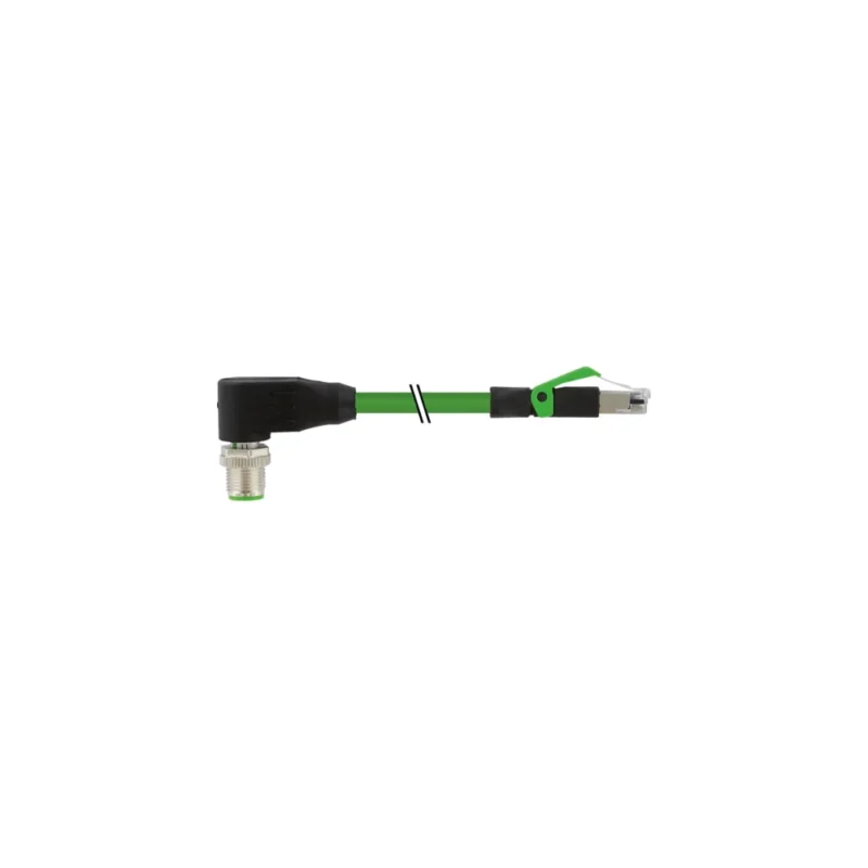 M12 MALE 90° D-COD./RJ45 0°