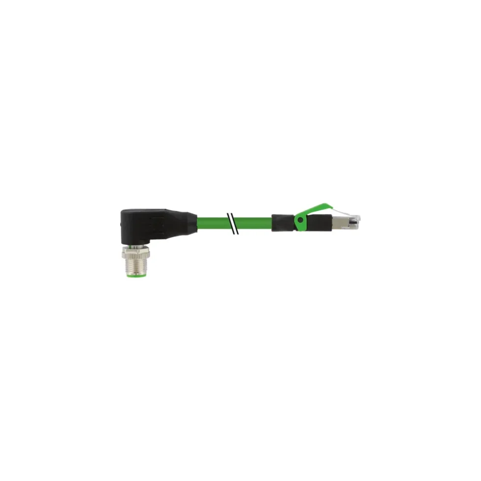 M12 MALE 90° D-COD./RJ45 0°