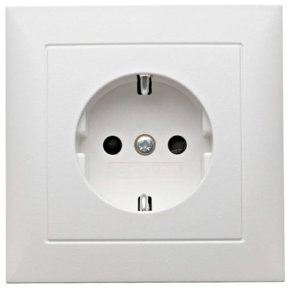 STIKKONTAKT KOMPLET 1 MODUL S. HVID