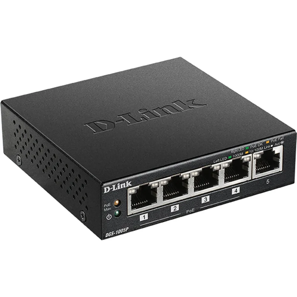 SWITCH 5X GIGABIT - 4X POE+ DGS-1005P