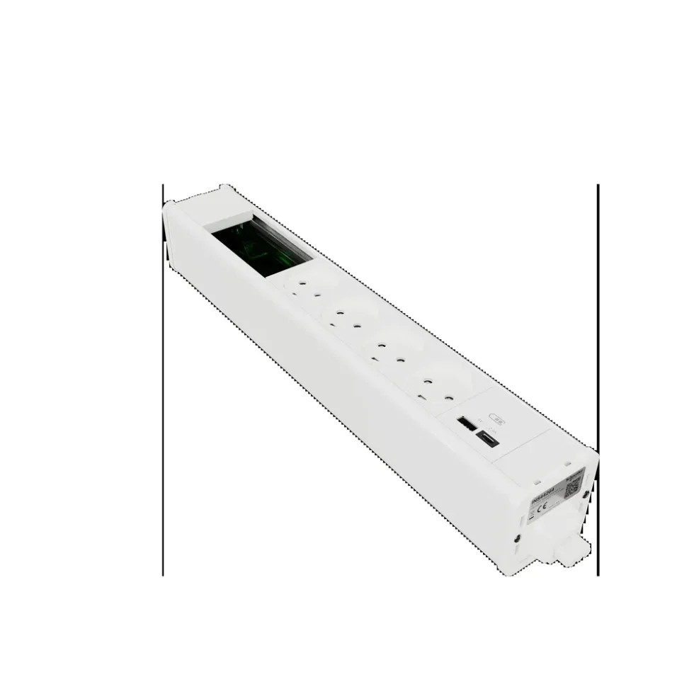 MØBELBOKS 4X230V+USB A/C+VDI HVID