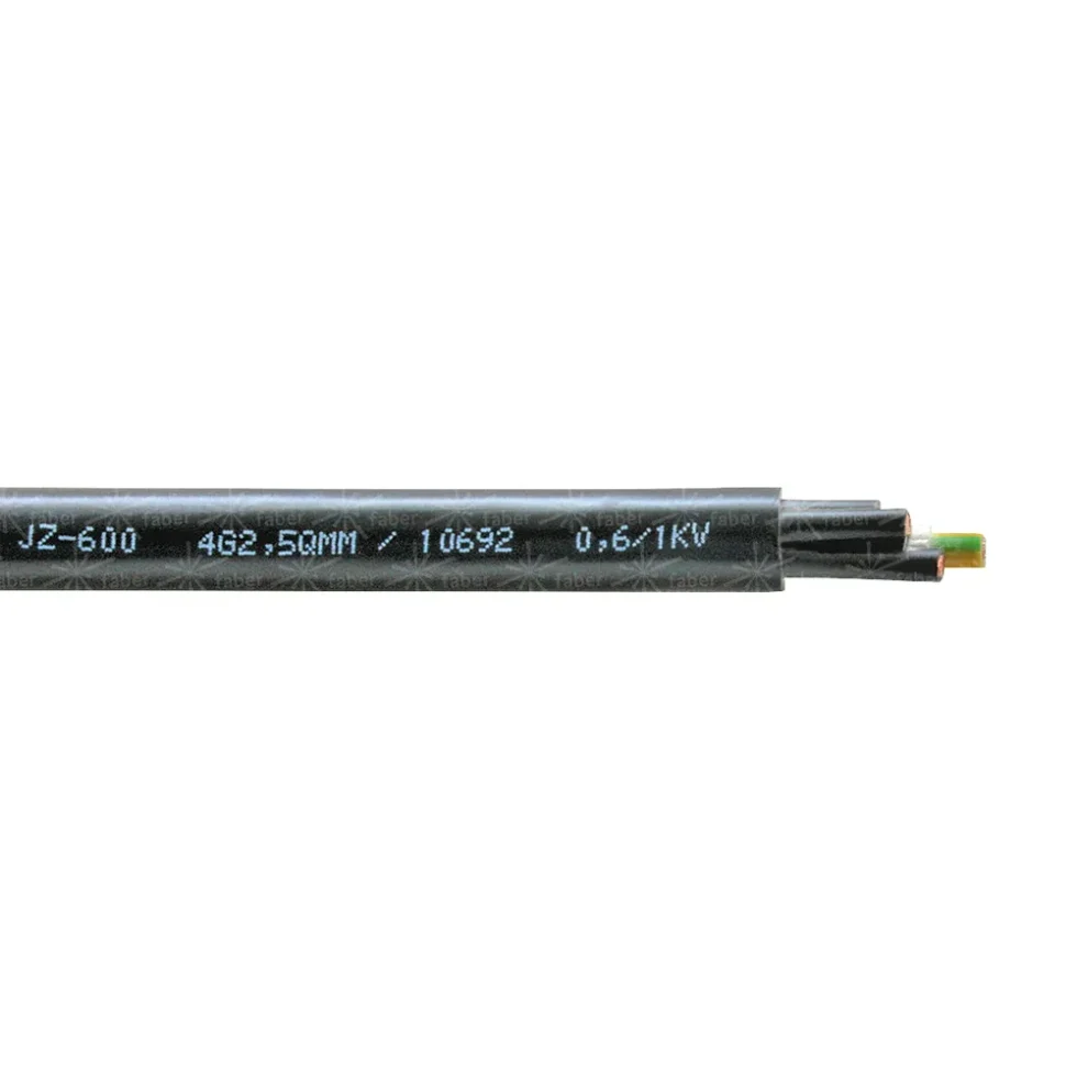 STYREKABEL Y-JZ 600 3G2,5 0,6/1KV SORT