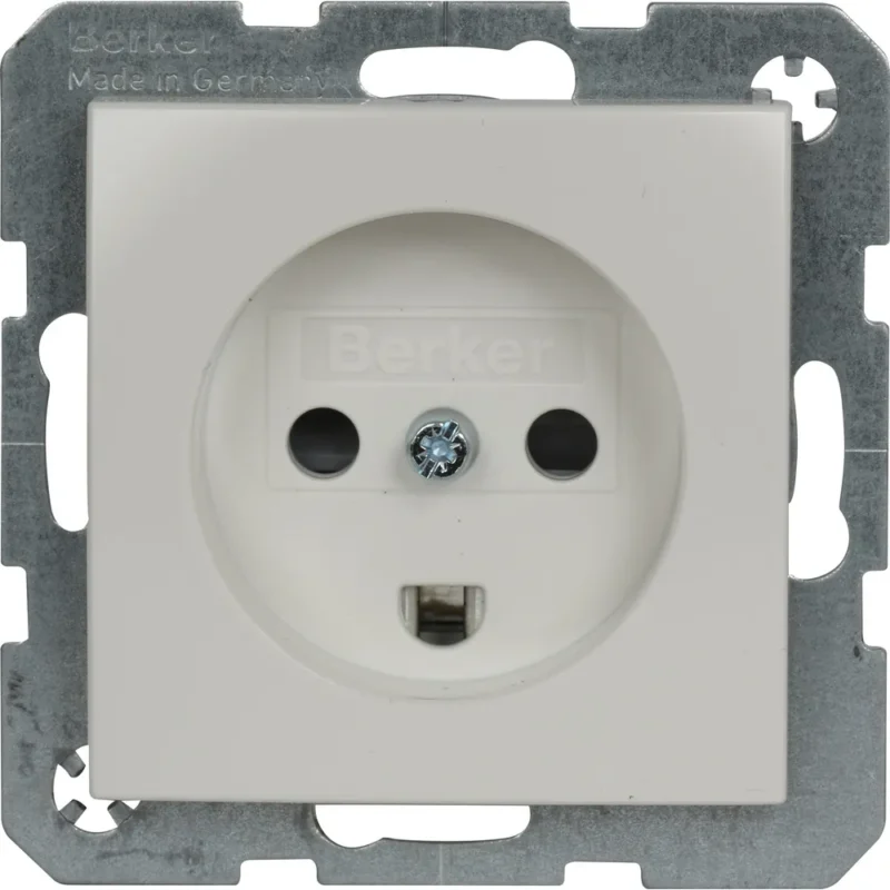 STIKKONTAKT DANSK M JORD S./B HVID BLANK