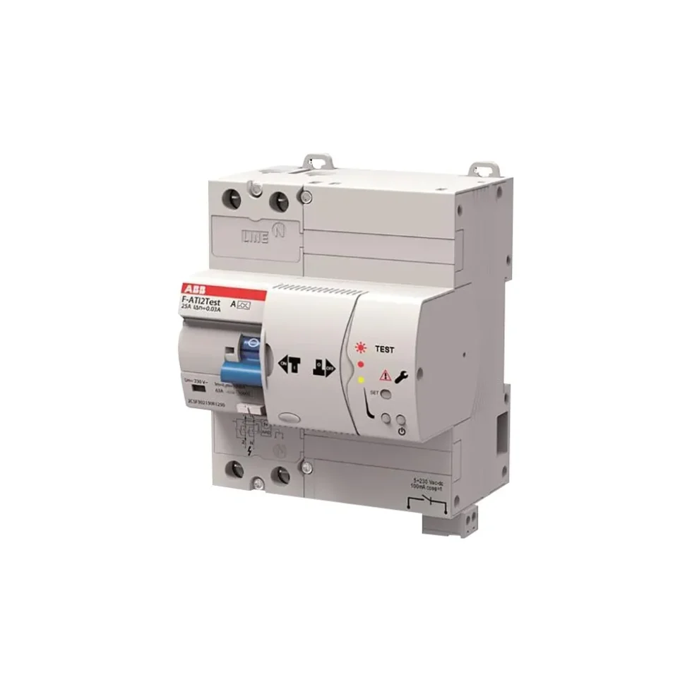 RCD med selvtest, 2P, 25A, 30 mA, type A