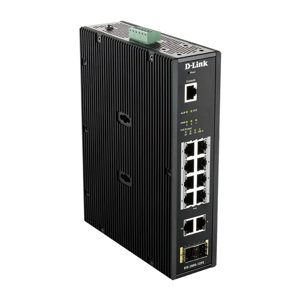 INDUSTRI SWITCH 12X GB POE DIS-200G-12PS