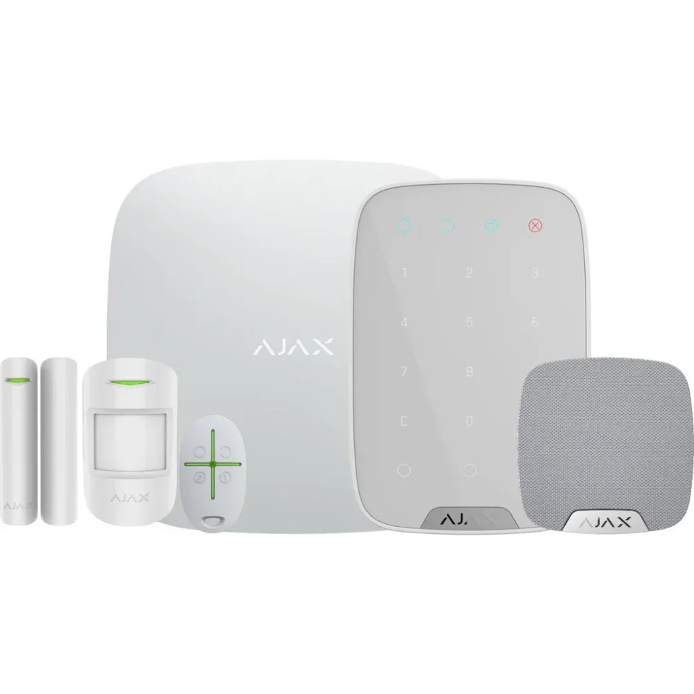 SOLAR PLUS AJAX ALARM-KIT M BETJ. HVID