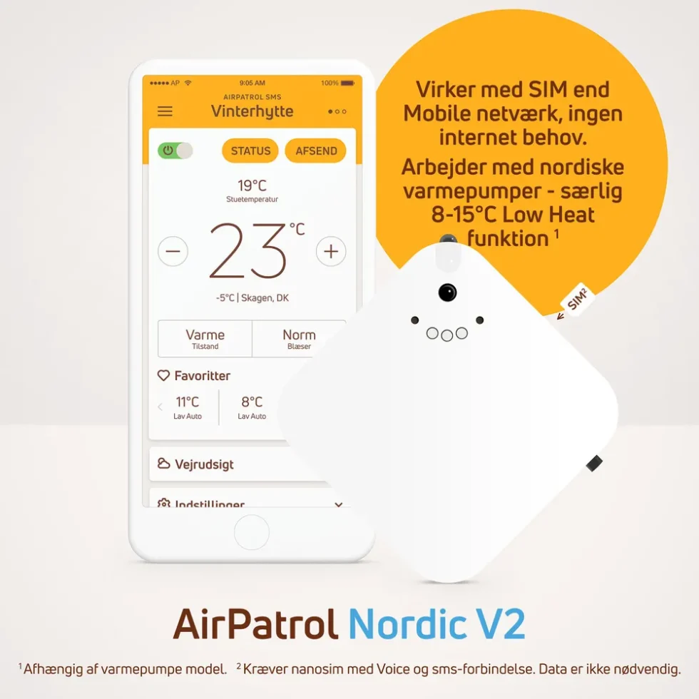 AIRPATROL NORDIC V2 - GSM FOR VARMEPUMPE