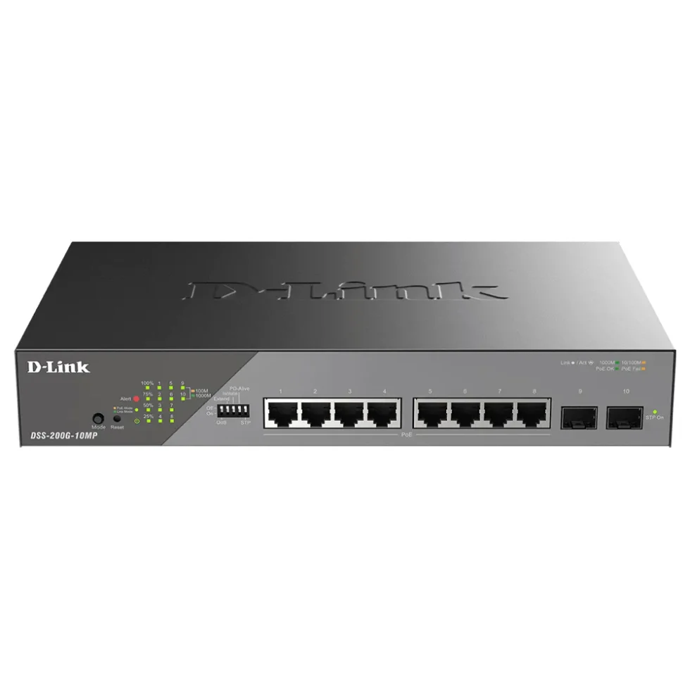 SWITCH 8X GIGABIT POE+, 2X 1G SFP