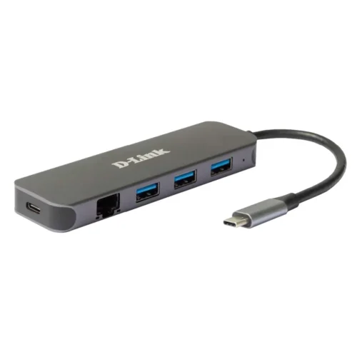 USB-C HUB, 5-I-1 MED 1G ETHERNET & POWER