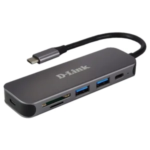 USB-C HUB, 5-I-1, MED KORT LÆSER