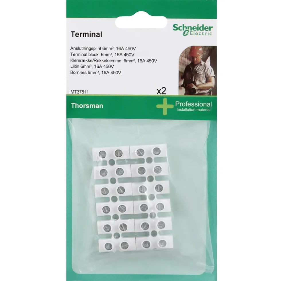 BLIST KLEMRÆKKE 2X6 POL 4MM NATUR