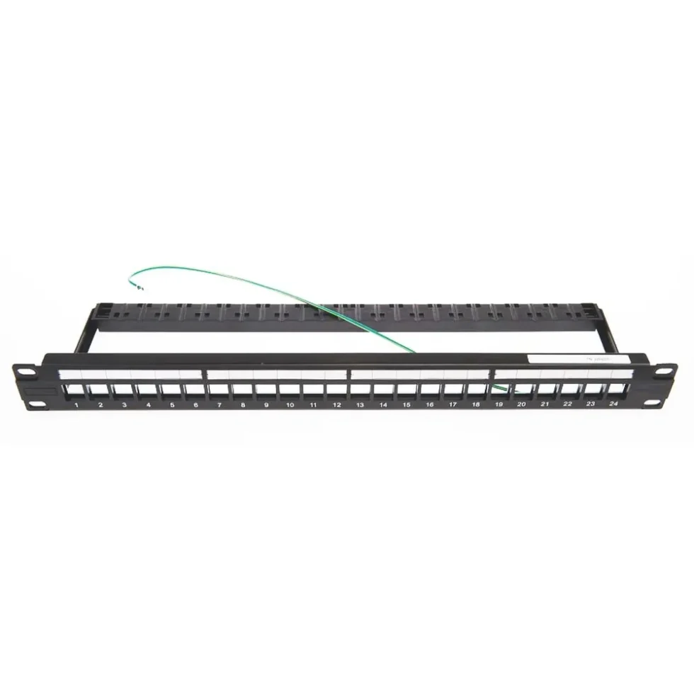 PATCHPANEL 24X RJ45 KEYSTONE E-SERIE 1HE